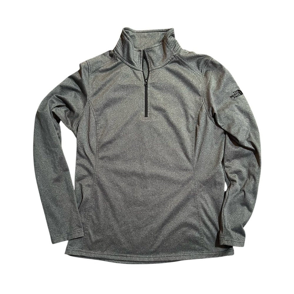 The North Face Women’s Large Gray Heather Quarter Zip Pullover Long Sleeve